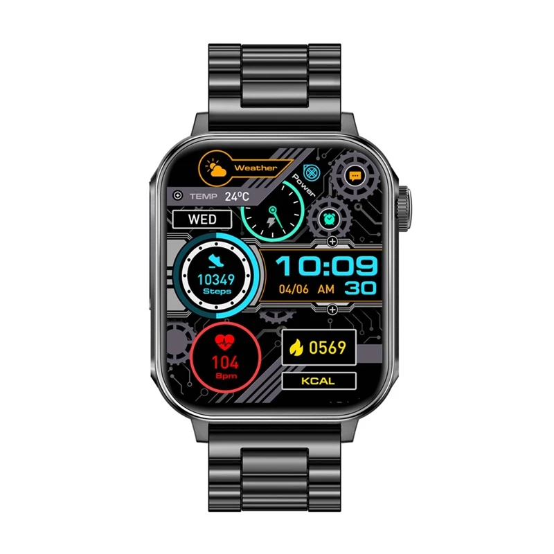 Viedpulkstenis Colmi P80 Steel Black ar Bluetooth un sirdsdarbības monitoru