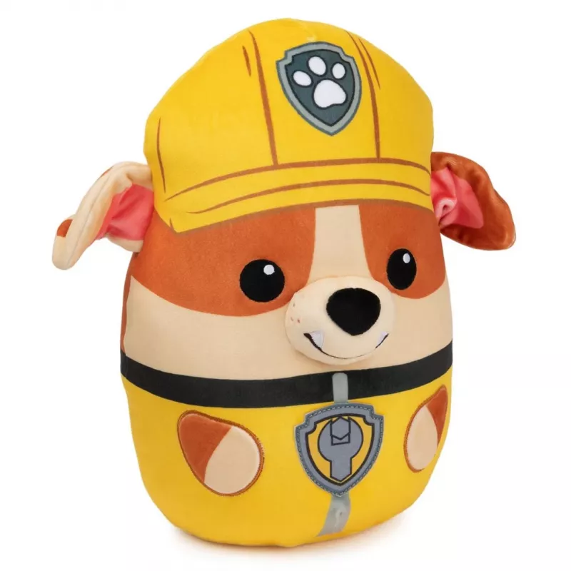 PAW Patrol Rubble Squish Plush, Oficiāla Rotaļlieta no Populārās Multfilmas, Mīksta Pildīta Dzīvnieka Rotaļlieta Bērniem no 1 Gada Vecuma, 12”