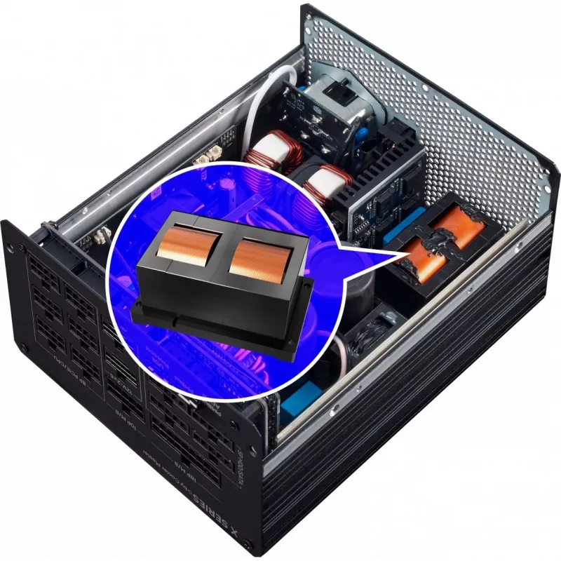 Barošanas bloks Cooler Master X Mighty Platinum 2000W 230V, ATX 24-pin, 80 PLUS Platinum, melns, 120 mm ventilators