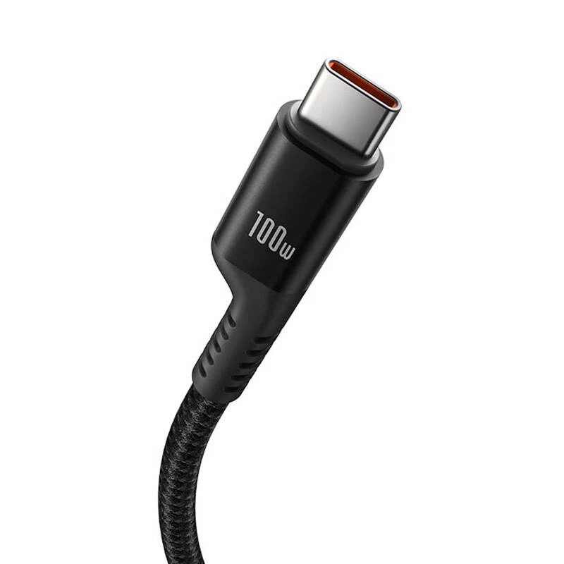 Baseus Fish-Eye USB C uz USB C ātrās uzlādes kabelis 1 m 100 W Melns