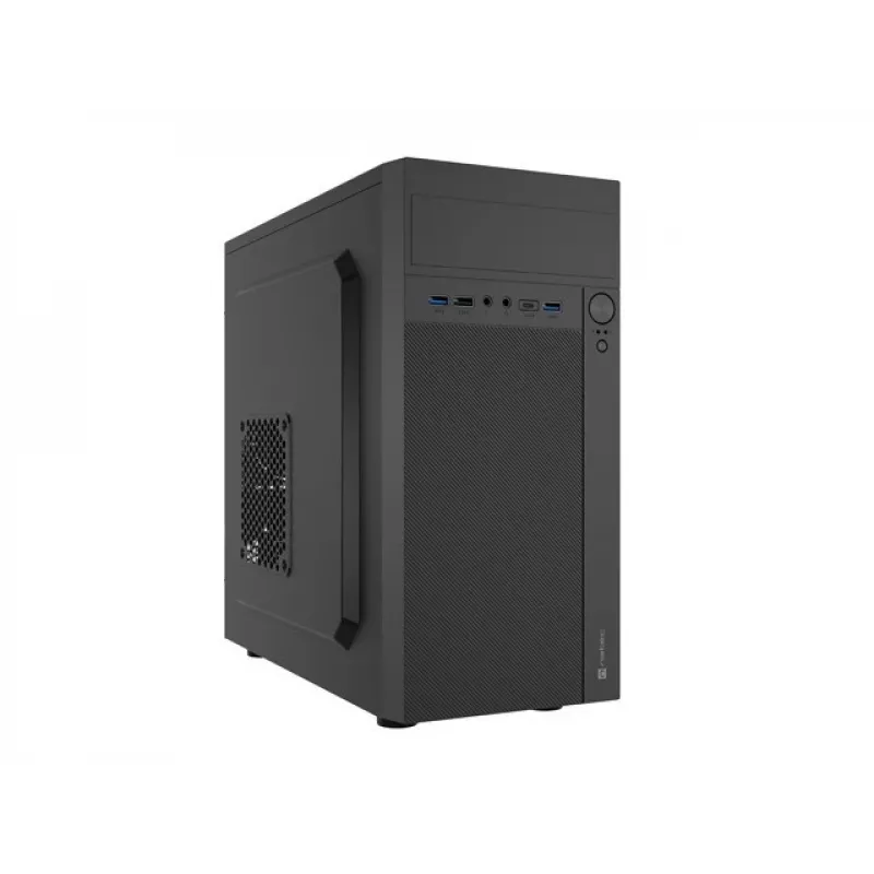 PC Case NATEC Helix Mini Tornis Melns — microATX/Mini-ITX, 3x3,5 collas + 5x2,5 collas, 33 cm GPU, USB-C/USB-A pieslēgvietas