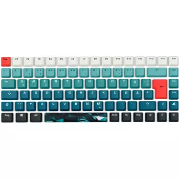 tastatūra Sharkoon SKILLER SGK50 S3 Design Bundle D1 pelēkzaļš-sarkans — vadu spēļu tastatūra, kompakts izkārtojums