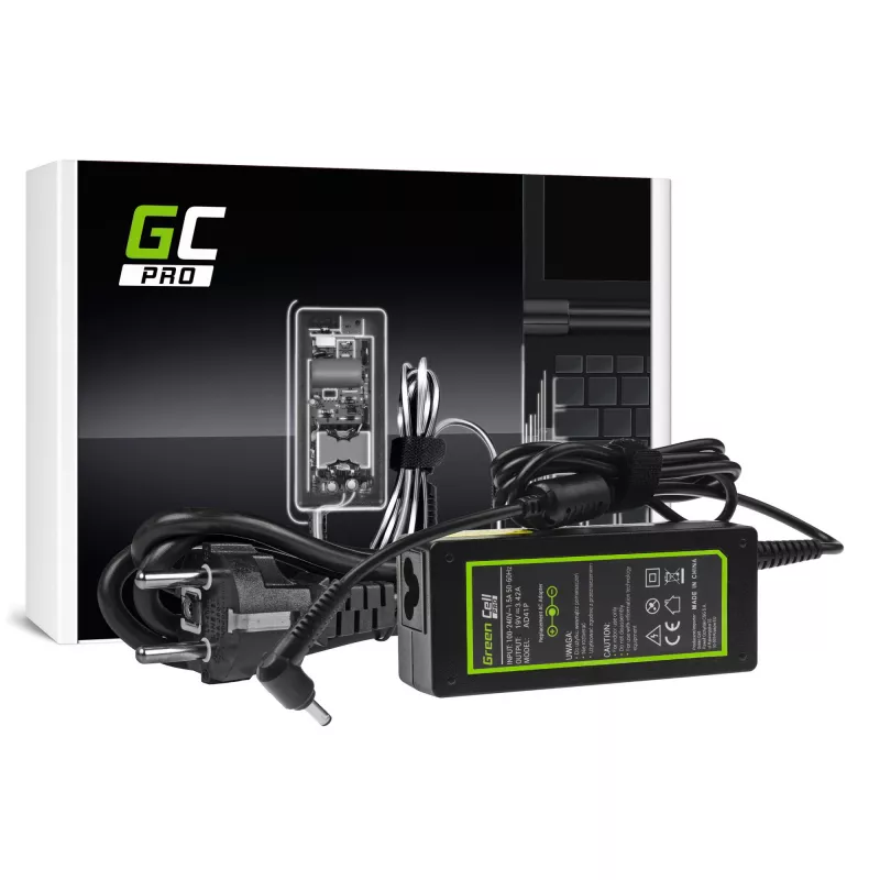 Strāvas adapteris Green Cell AD41P 65W ASUS klēpjdatoriem, 19V 3,42A, iekštelpām, melns