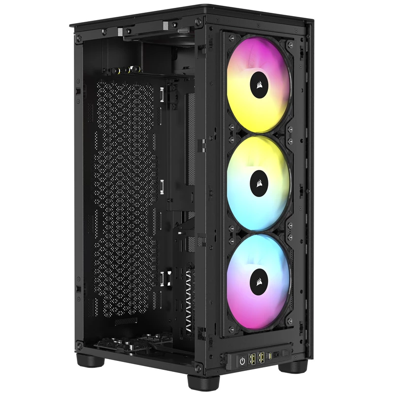 Corsair RGB AIRFLOW PC Case 2000D Melns Mini-ITX barošanas bloks included No SFX
