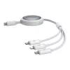Ātrās uzlādes kabelis 3in1 Baseus Free2Draw USB-C uz USB-C/Lightning/Micro 100W, 1,1m (balts)