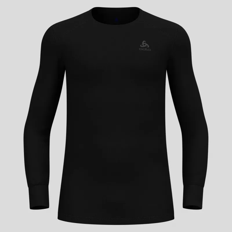 Odlo BL TOP apaļa kakla daļa garām piedurknēm ACTIVE WARM ECO vīriešu T-krekls, M izmērs, melns