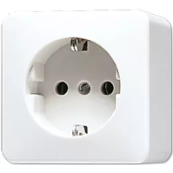 Kontaktligzda CEE 7/3 Jung 620 A WW, balta, duroplasts, 250 V, 16 A, 61×61×47 mm