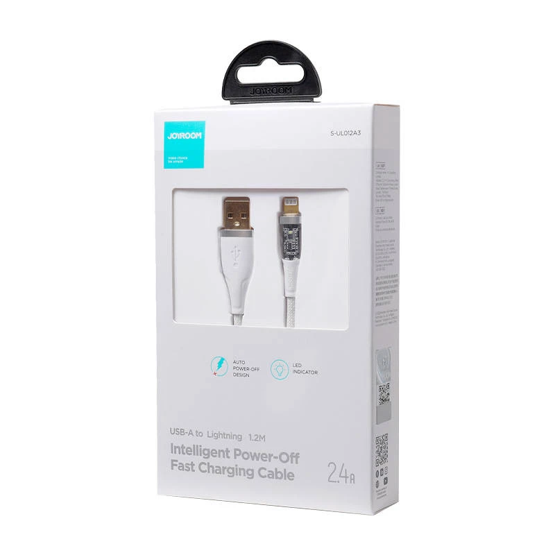 USB-A uz Lightning kabelis Joyroom S-UL012A3 2.4A 1.2 m Balts