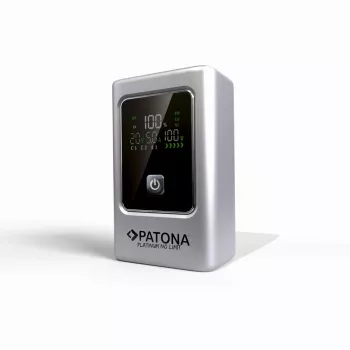 PATONA Platinum Powerbank Luxury One PD35 | 10000mAh | PD 35W | USB-C + USB-A Sudraba, Melna