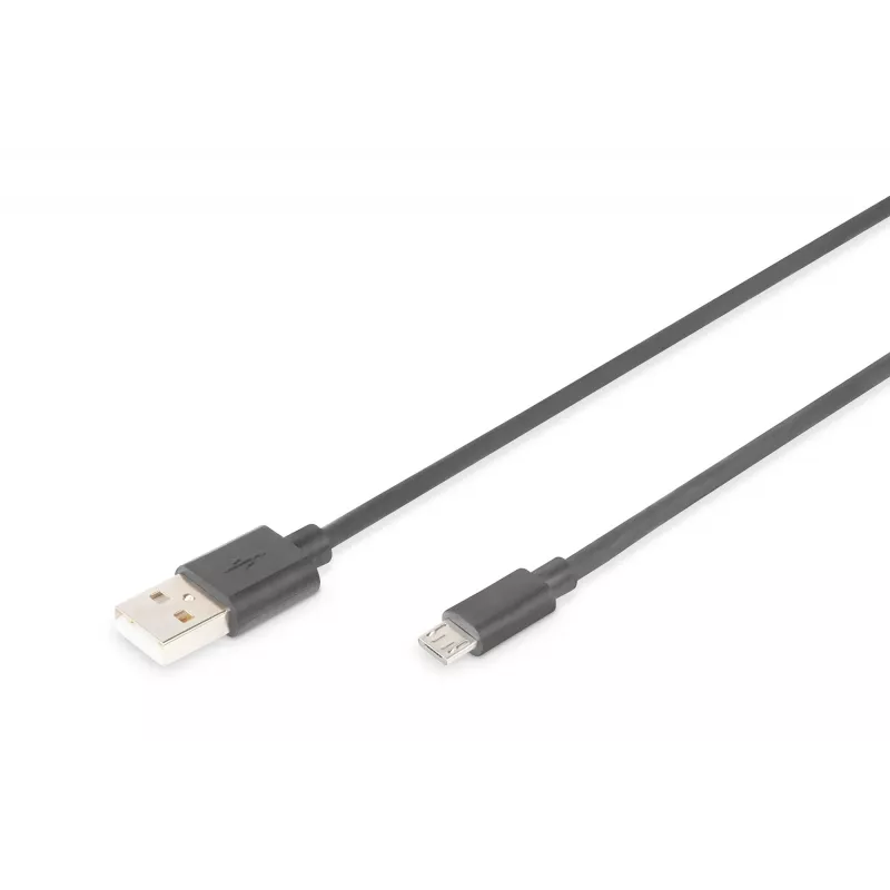 Assmann USB 2.0 savienojuma kabelis. tips A — micro B M/M. 1,0 m. USB 2.0 saderīgs. UL. melns (AK-300110-010-S)