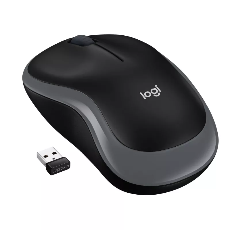 Logitech M185 bezvadu optiskā pele Ambidextrous Grey 910-002238