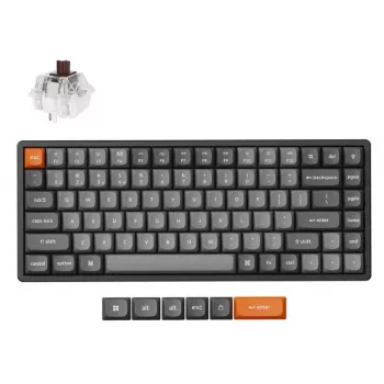 Keychron K2 Max tastatūra, universāla, RF bezvadu, QWERTY, angļu, melna/pelēka, 75% mehāniskā
