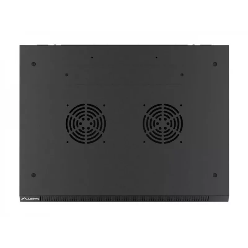 Lanberg pie sienas montējams instalācijas skapja korpuss 19'' 15U 600x450mm melns (stikla durvis)