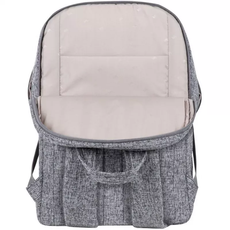 RIVACASE Anvik 15.6 inch klēpjdatora mugursoma, 15 L, pelēka, ūdensnecaurlaidīgs audums, kabatas 10.5 inch planšetei, viedtālrunim, dokumentiem, aksesuāriem, pudelei
