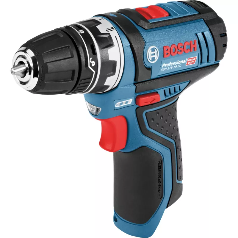 Bosch GSR 12V-15 FC Professional 1300 RPM Keyless 600 g Melns, Blue