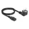 Strāvas vads DELOCK CEE 7/7 (E+F) uz IEC C13 90° leņķī, 1 m, H05VV-F 3x1.00 mm², melns