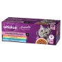 Mitrā kaķu barība WHISKAS Aromatic selection Mix — 40 x 85 g paciņas, pieaugušiem kaķiem, 83,6% mitruma
