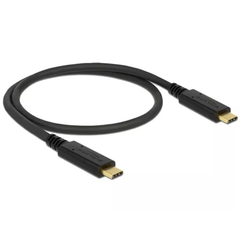 USB kabelis DeLOCK 83042 USB 3.2 Gen 2 0,5 m USB C melns
