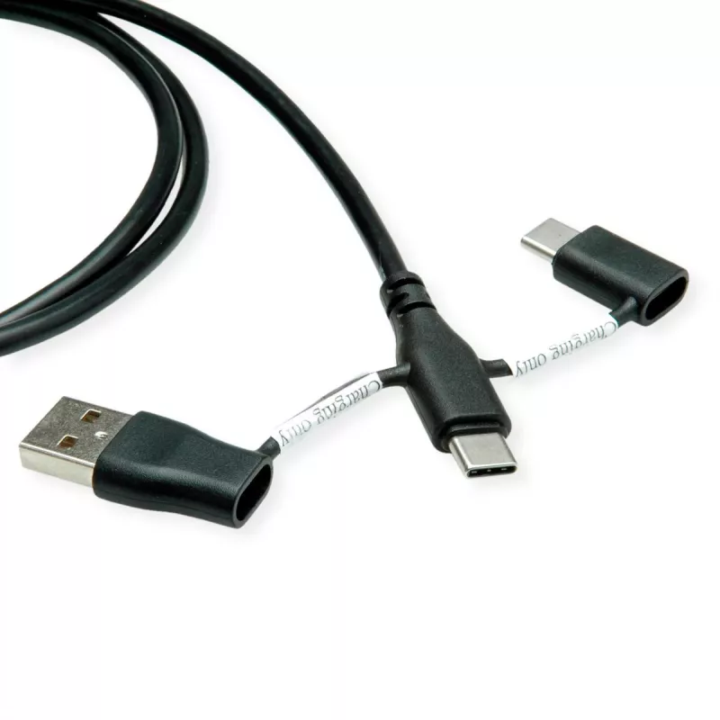 ROLINE USB 2.0 kabelis C tipa ST/ST ar datu bloķēšanas adapteriem A un C — kabelis — digitālais/datu