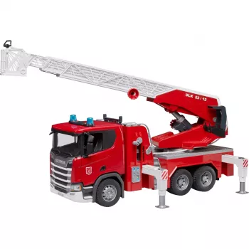 Ugunsdzēsēju mašīna BRUDER Scania Super 560R Sarkana Balta Plastmasa 3+