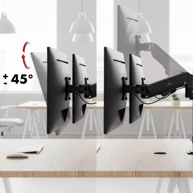 Maclean 2 monitoru stiprinājums, gāzes atspere, 17-32, 2-10kg, melns, MC-136