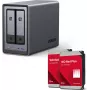 UGREEN NASync DXP2800 2 nodalījumu NAS sistēma ar 2 × Western Digital 8TB WD80EFPX diskdziņiem