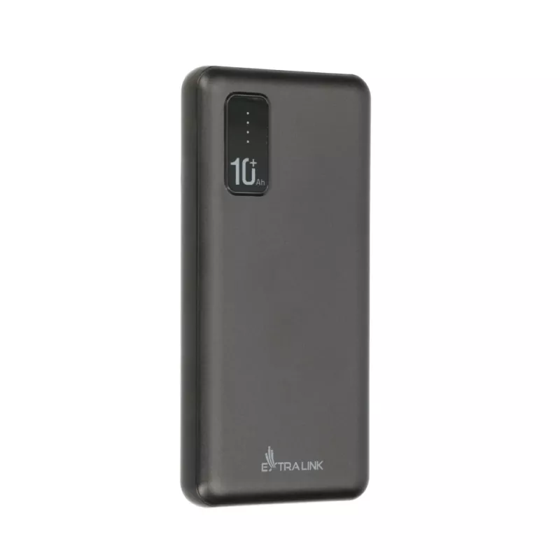 Ārējais akumulators Extralink EPB-098B 10000 mAh, LiPo, 2× USB-A + 1× USB-C, melns