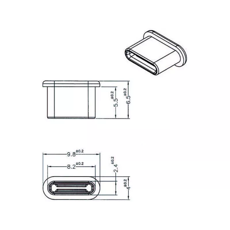 Kontaktligzdas aizsargvāciņš DeLOCK 64014 USB Type-C melns 10 gab.