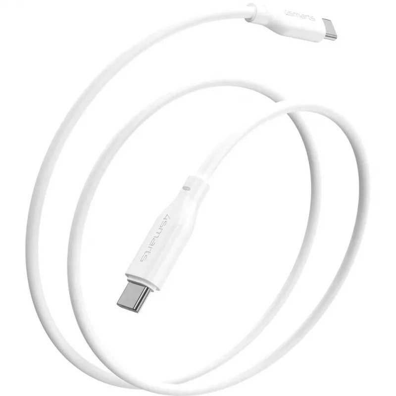 4smarts USB-C / USB-C silikona kabelis High Flex 60W 1,5m balts