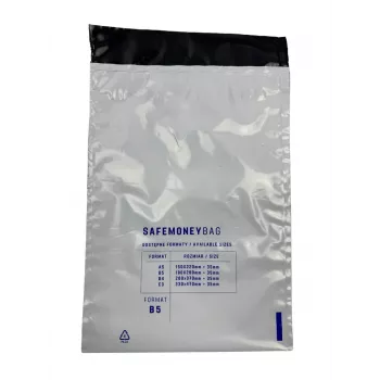Bestpak SAFEMONEYBAG drošības depozīta aploksnes baltas B5 190mmx260mm+35mm 100 gab.