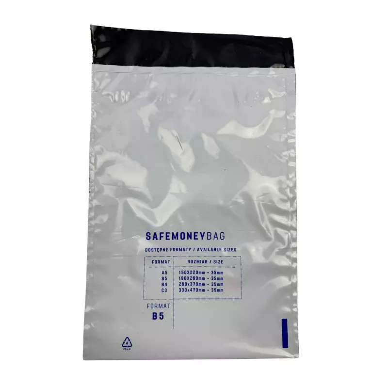 Bestpak SAFEMONEYBAG drošības depozīta aploksnes baltas B5 190mmx260mm+35mm 100 gab.
