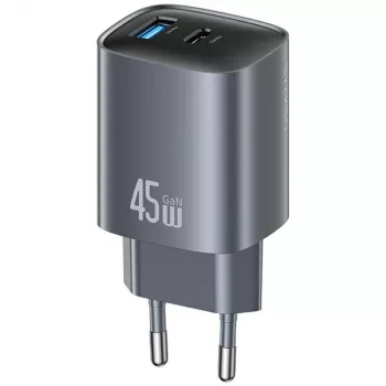 Lādētājs T66 45W CC290 GaN Ātrā uzlāde sudraba