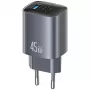 Lādētājs T66 45W CC290 GaN Ātrā uzlāde sudraba