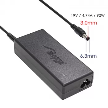Akyga AK-ND-27 barošanas adapteris Samsung klēpjdatoriem, 90 W, 19 V, 4,74 A, 5,5 x 3,0 mm ar tapu
