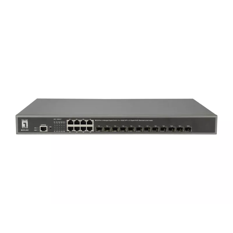 LevelOne GTL-2091 Pārvaldāms L3 Gigabitu Ethernet (10/100/1000) Pelēks