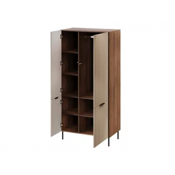 Skapis Cama Meble ALMERA Cama 5 90x52x185 cm, valrieksta rāmis, kašmira durvis, 6 plaukti