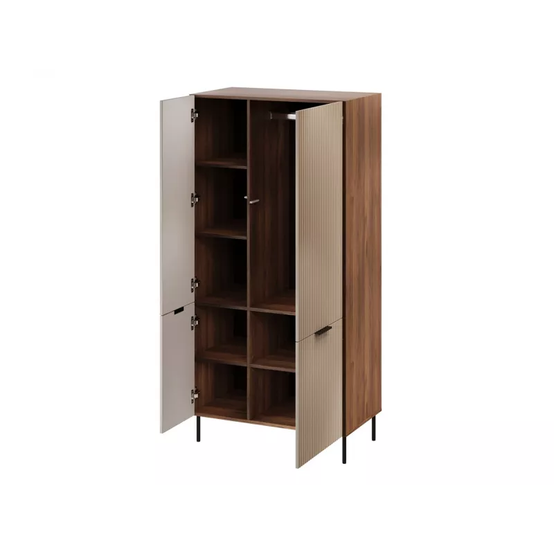 Skapis Cama Meble ALMERA Cama 5 90x52x185 cm, valrieksta rāmis, kašmira durvis, 6 plaukti