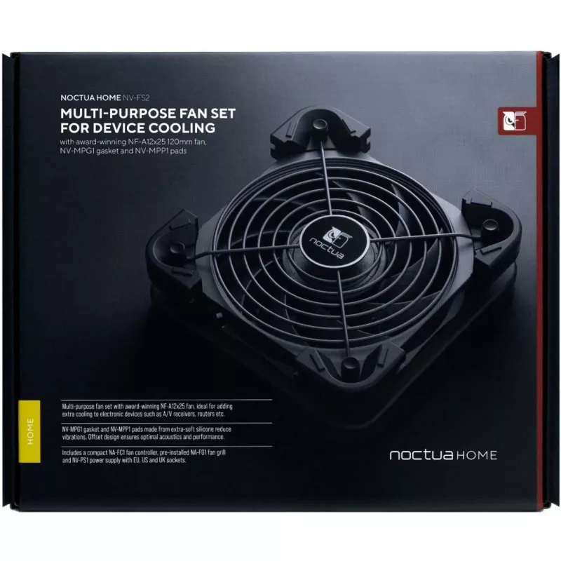 120 mm korpusa ventilators Noctua NV-FS2 Melns – kluss datora dzesēšanas ventilators, 120 mm