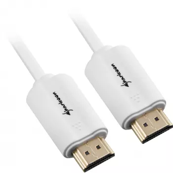 HDMI kabelis, spraudnis > spraudnis (balts, 2 metri, HDMI 4K)