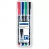 Pastāvīgais marķieris Staedtler Lumocolor 317 WP4 melna zila zaļa sarkana