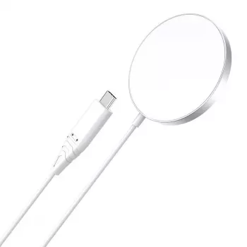 Bezvadu lādētājs CHOETECH T518 15W magnētiskais balts – Qi magnētiskā bezvadu uzlādes paliktnis