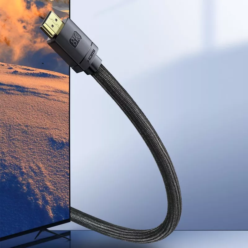 Baseus High Definition Series HDMI 2.1 kabelis, 8K 60Hz, 3D, HDR, 48Gbps, 2m (melns)