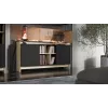 Cama PORTO 2D kumode 150x38x77 ozols/melns
