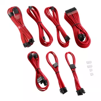 CableMod kabeļu komplekts C-Series PRO ModMesh RM Melns Label CM-PCSR-16P3KIT-NKR-R – apvalkoti barošanas bloka un GPU kabeļi, ModMesh, sarkans