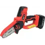 Akumulatora ķēdes zāģis YATO YT-828135 — 18V Li-Ion 2Ah, 10 cm sliede, 3200 RPM, 4,8 m/s ķēdes ātrums, 26 posmi