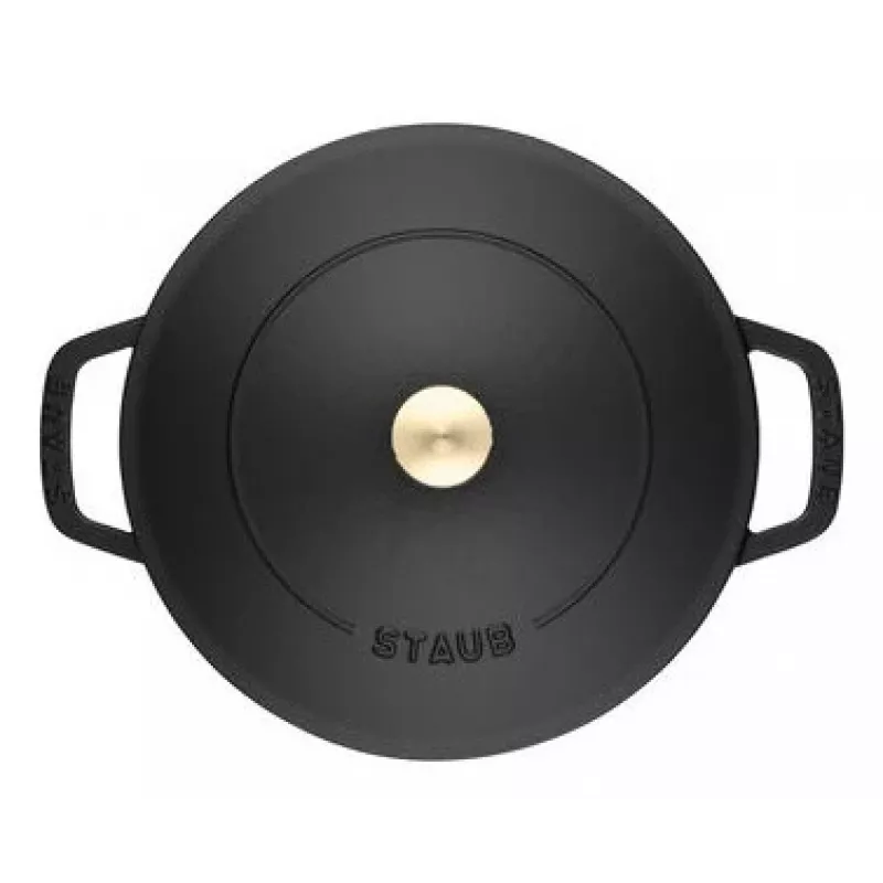 Saute panna ZWILLING STAUB BRAISERS apaļa 28 cm, melna, dibena Ø 22,2 cm