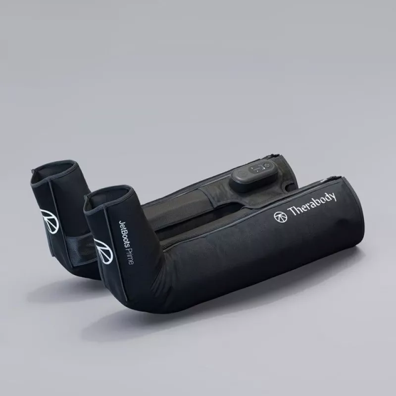 Pneimatiskie atjaunošanās zābaki Therabody RecoveryAir JetBoots Prime S — secīgas kompresijas sistēma, baterija, 180 min darbības laiks, melna, 2,51 kg