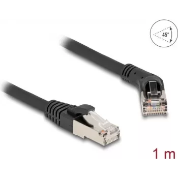 Tīkla kabelis DeLOCK RJ45 Cat.6A 1m Melns