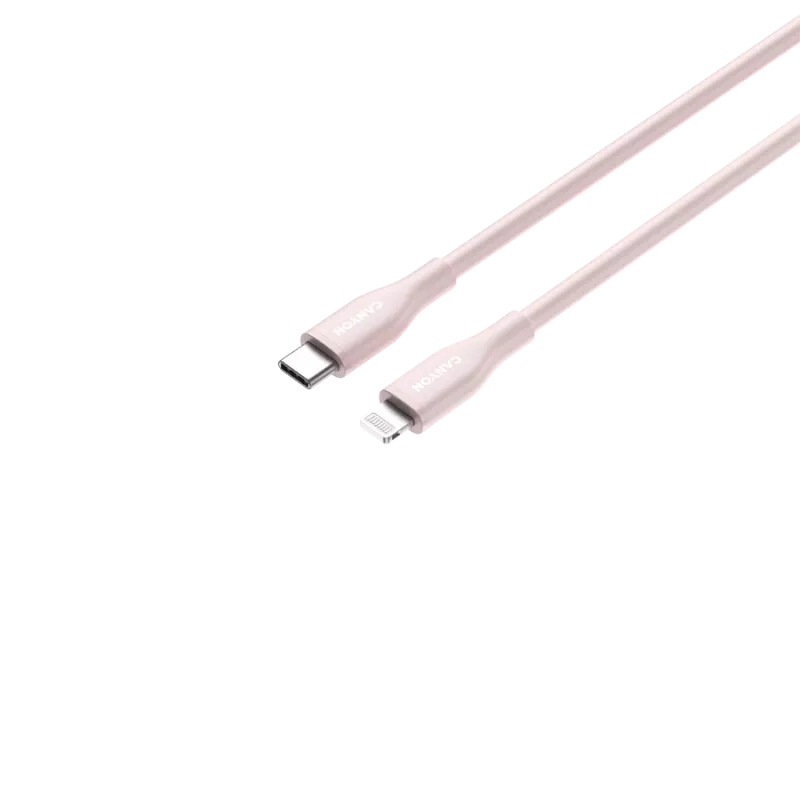 CANYON kabelis CLNM60 C-L 60W MFI 1m silikona rozā