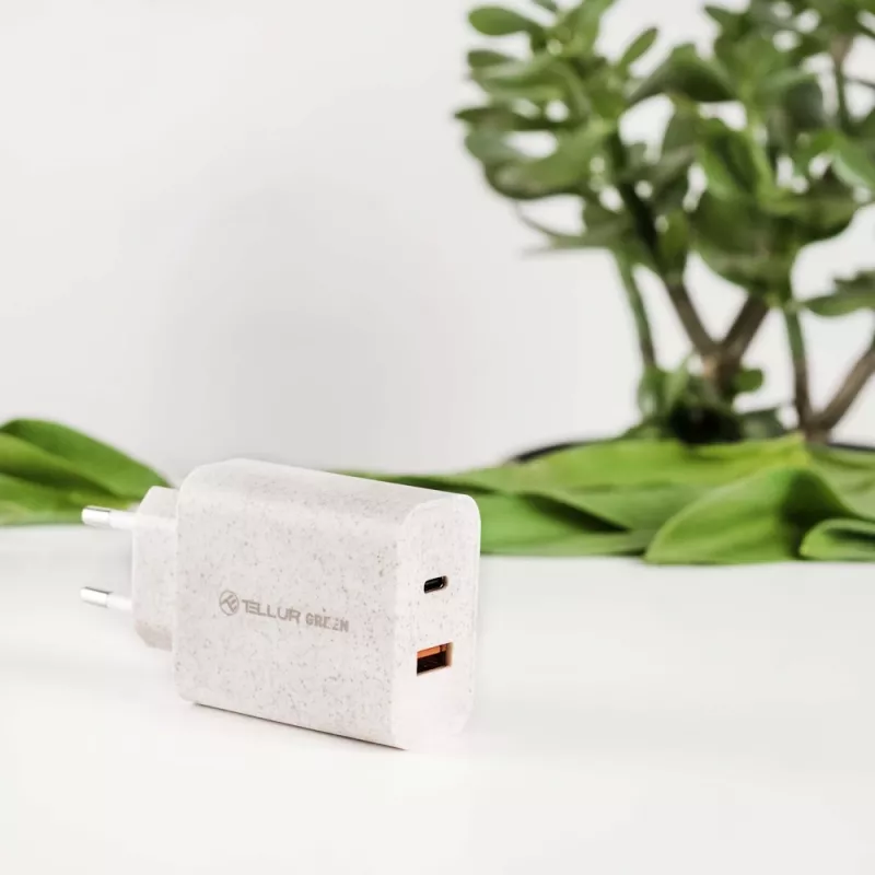 Lādētājs Tellur TLL151321 Type-C PD20W USB QC3.0, 20W PD un QC3.0 ātrā uzlāde